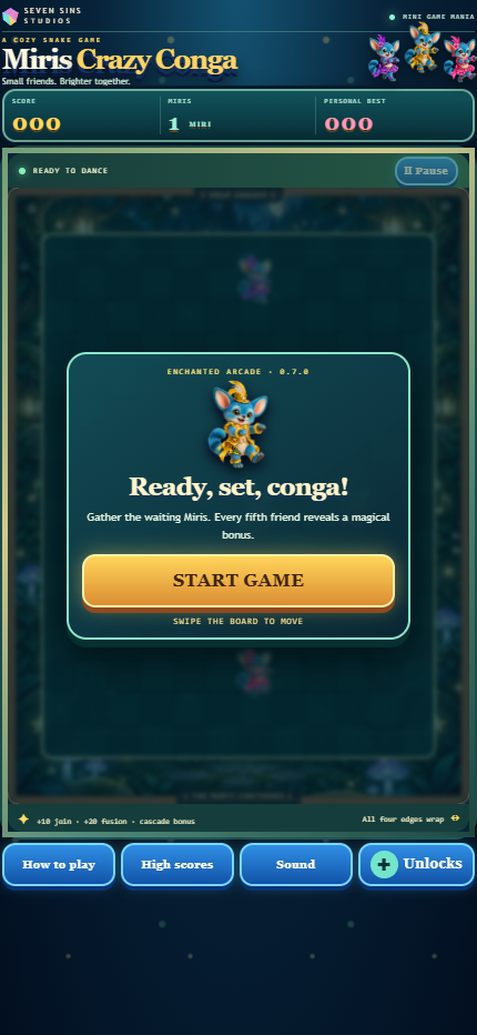 Miri’s Crazy Conga game screen