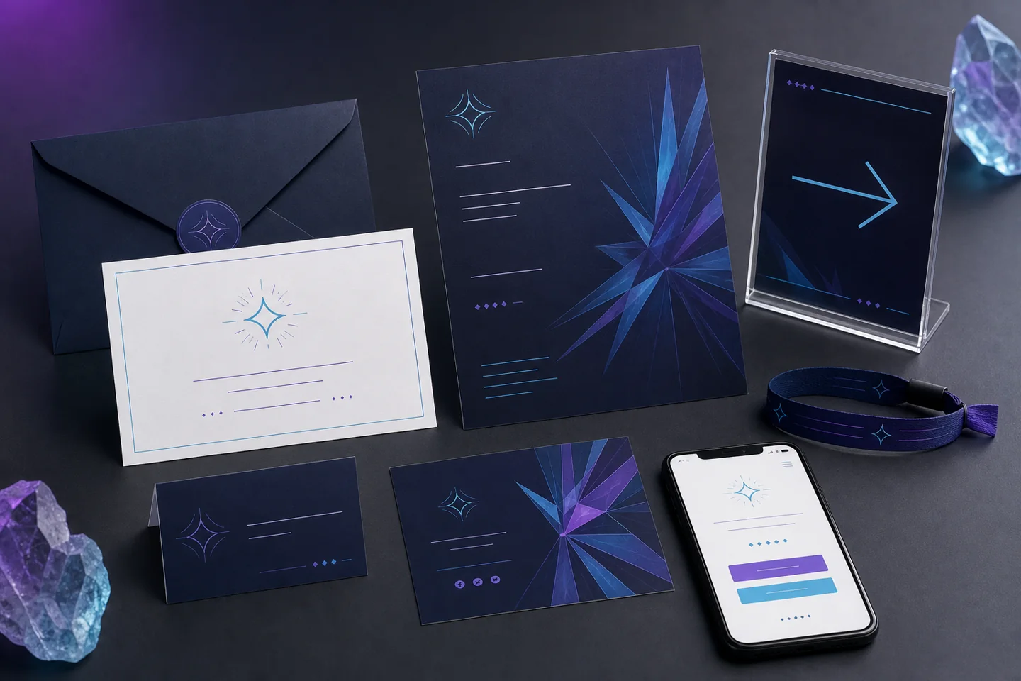 Example of a complete visual identity kit for an event