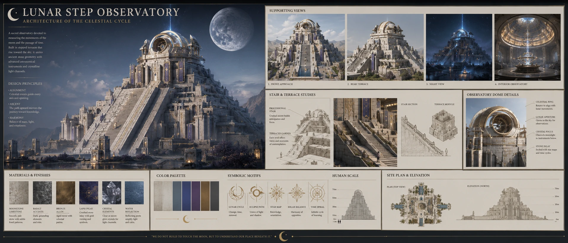 Lunar Step Observatory — Architecture & environments