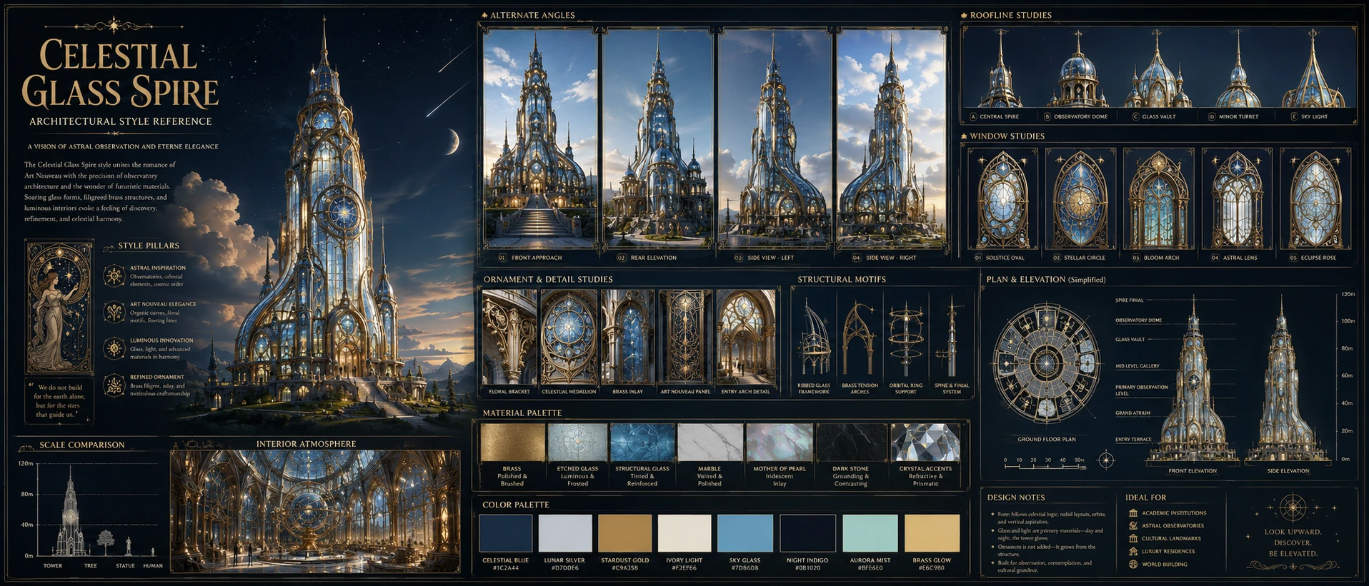 Celestial Glass Spire — Architecture & environments