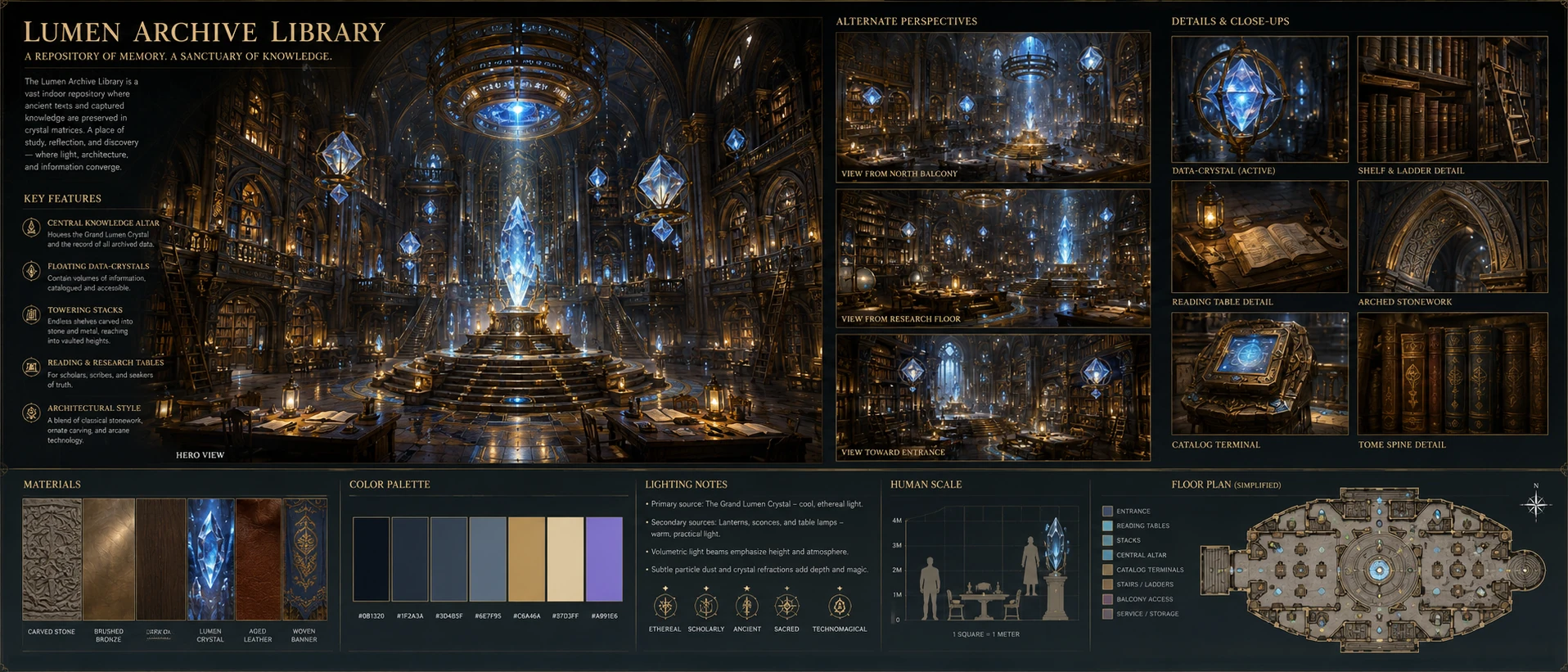 Lumen Archive Library — Interiors & atmosphere